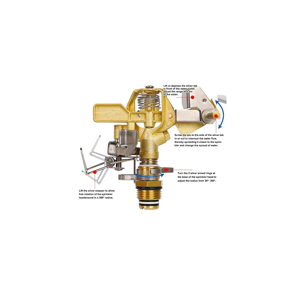 Biswing 1 Pack Brass Impact Sprinklers with Stand