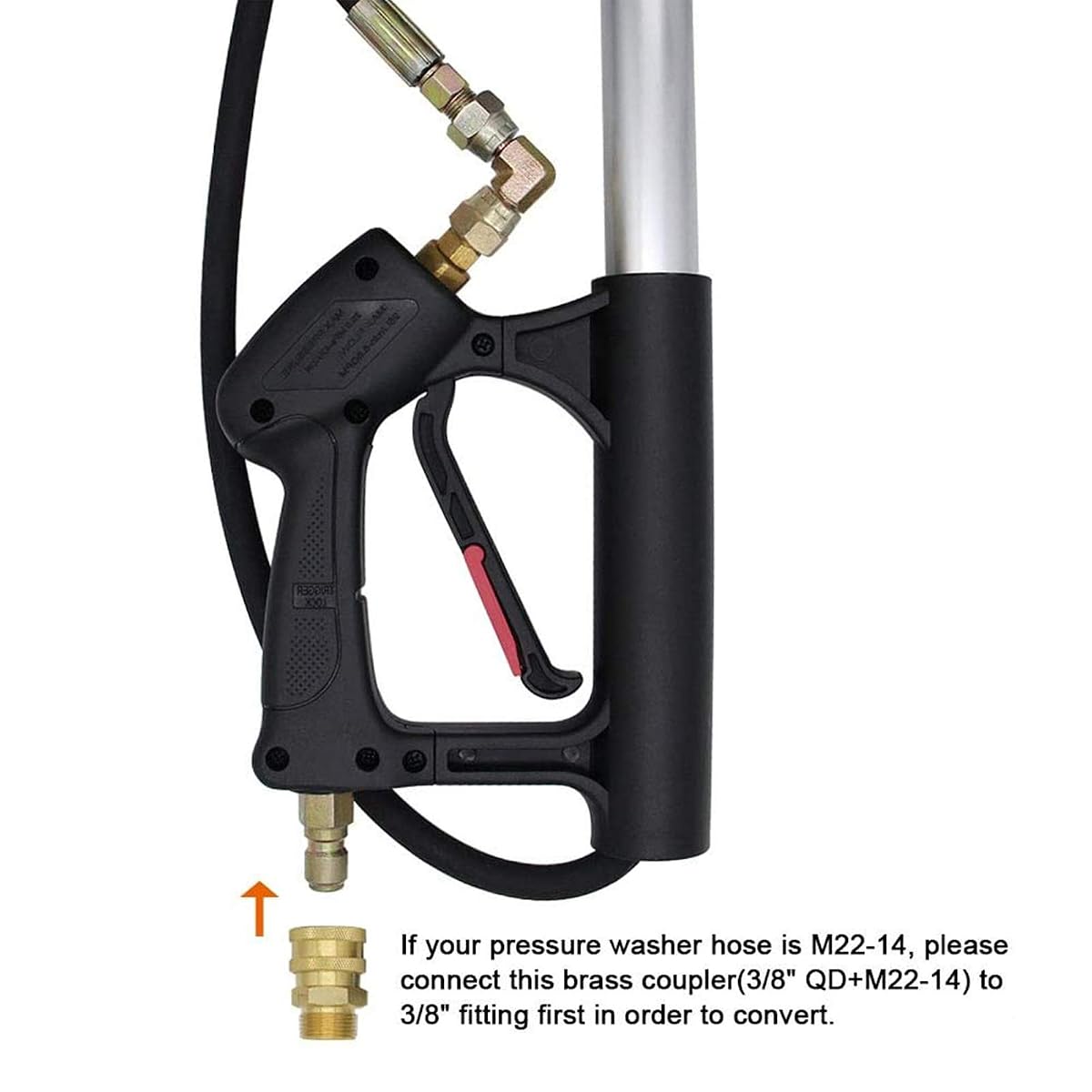 Biswing 18 FT Aluminum Commercial Grade Telescoping Pressure Washer Wand for Pressure Washers with Belt, Gutter Cleaner Attachments & 5 Nozzle Tips, 4000 PSI - imagem de detalhe 2