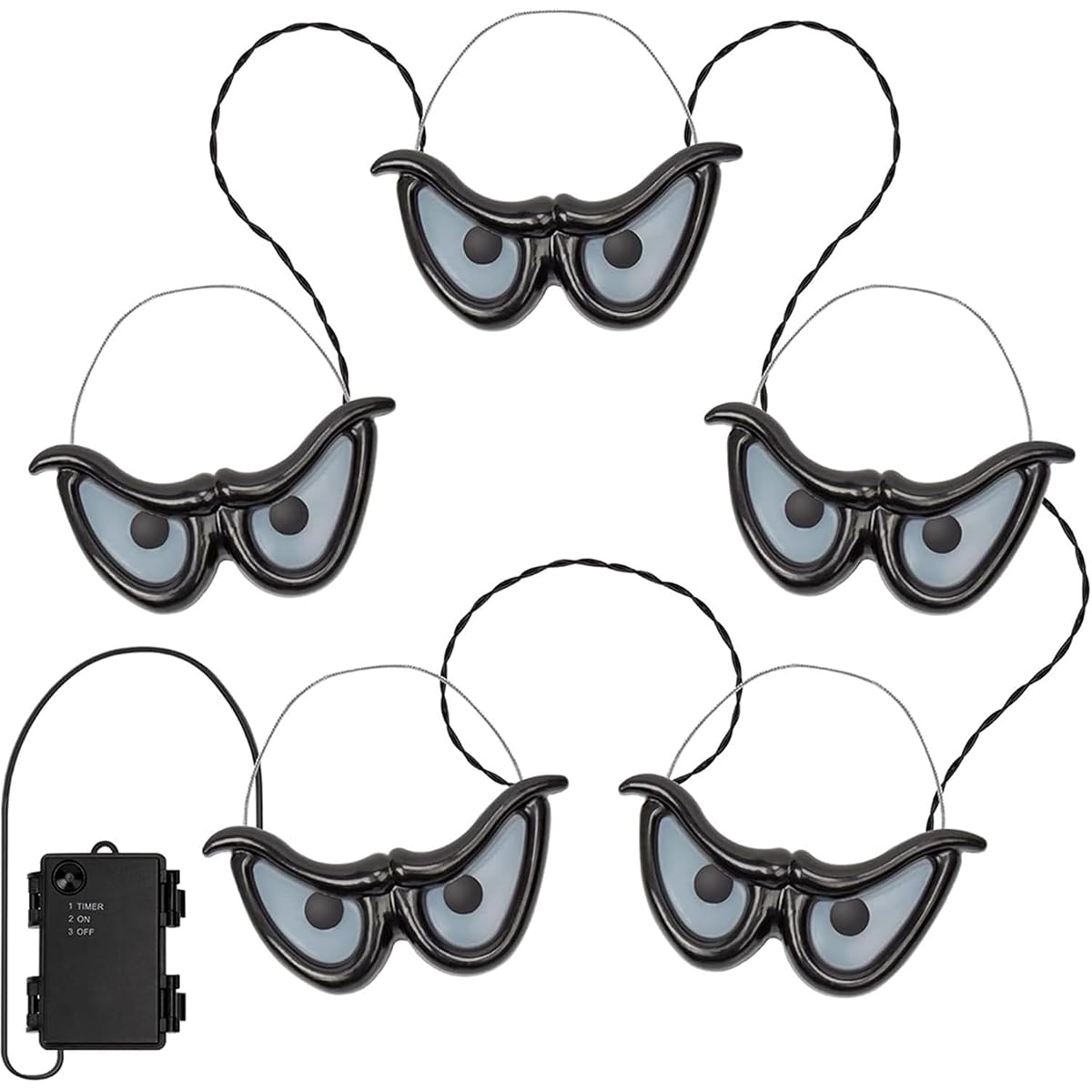 WATERGLIDE 2 Pack Halloween Flashing Spooky Eyes Lights, 5 Pairs Each Battery Operated Light Up Peeping Eyeball Auto Color Changing, Outdoor Halloween Decoration Yard Lawn Graveyard Scenes and Party - imagem de detalhe 6