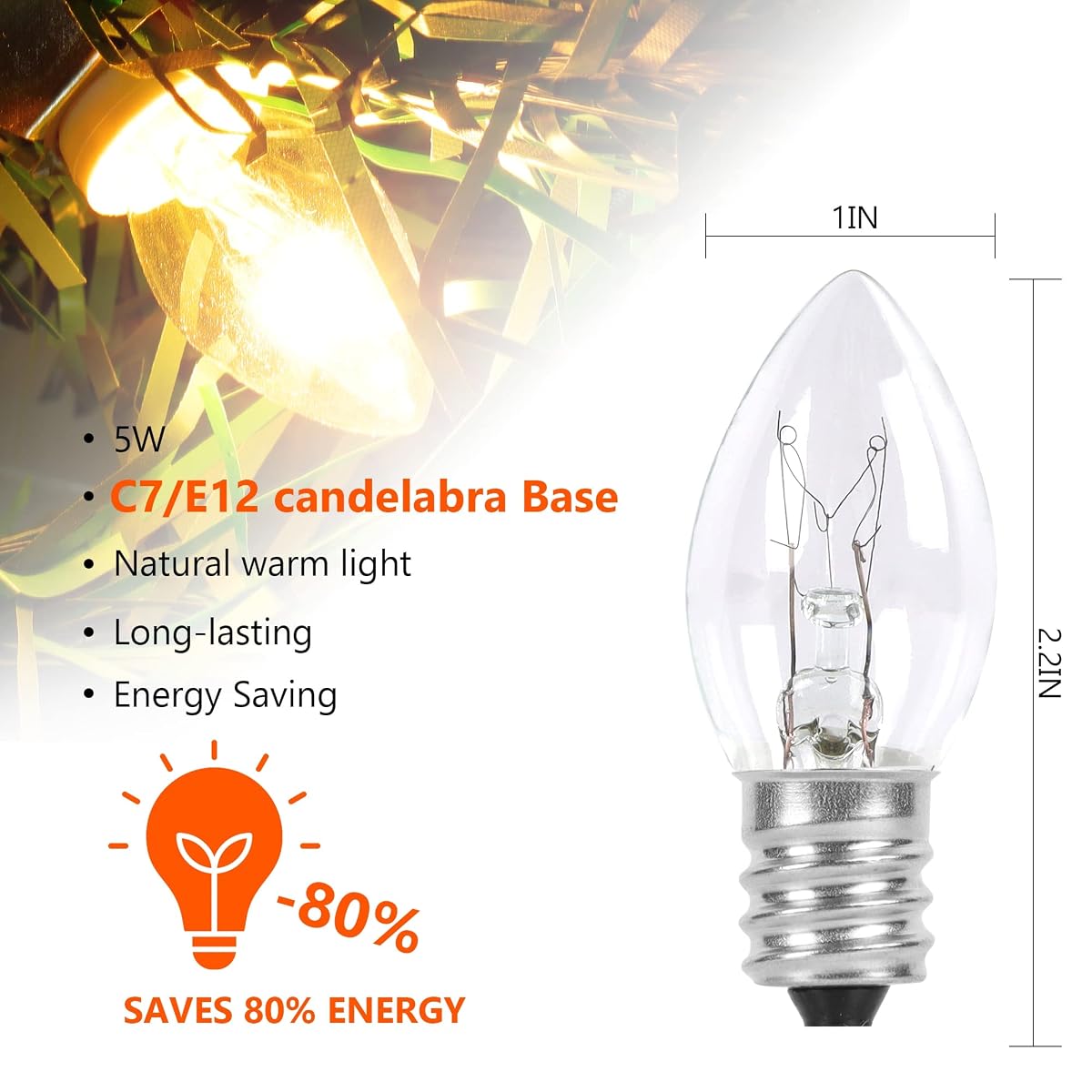 WATERGLIDE 2 Pack Accessory Cord with Clear Bulb, 6 FT UL Listed Replacement Lamp Cord with ON/Off Switch, Perfect for Christmas Village House, Craft Projects, Halloween Holiday Decoration - imagen de detalle 4