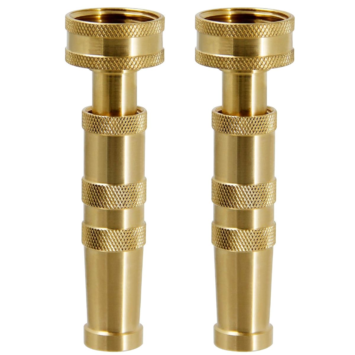 Biswing Brass Hose Nozzles, Heavy-Duty Brass Adjustable Twist Hose Nozzle, 2 Pack (4"), VI3432 - detail image 1