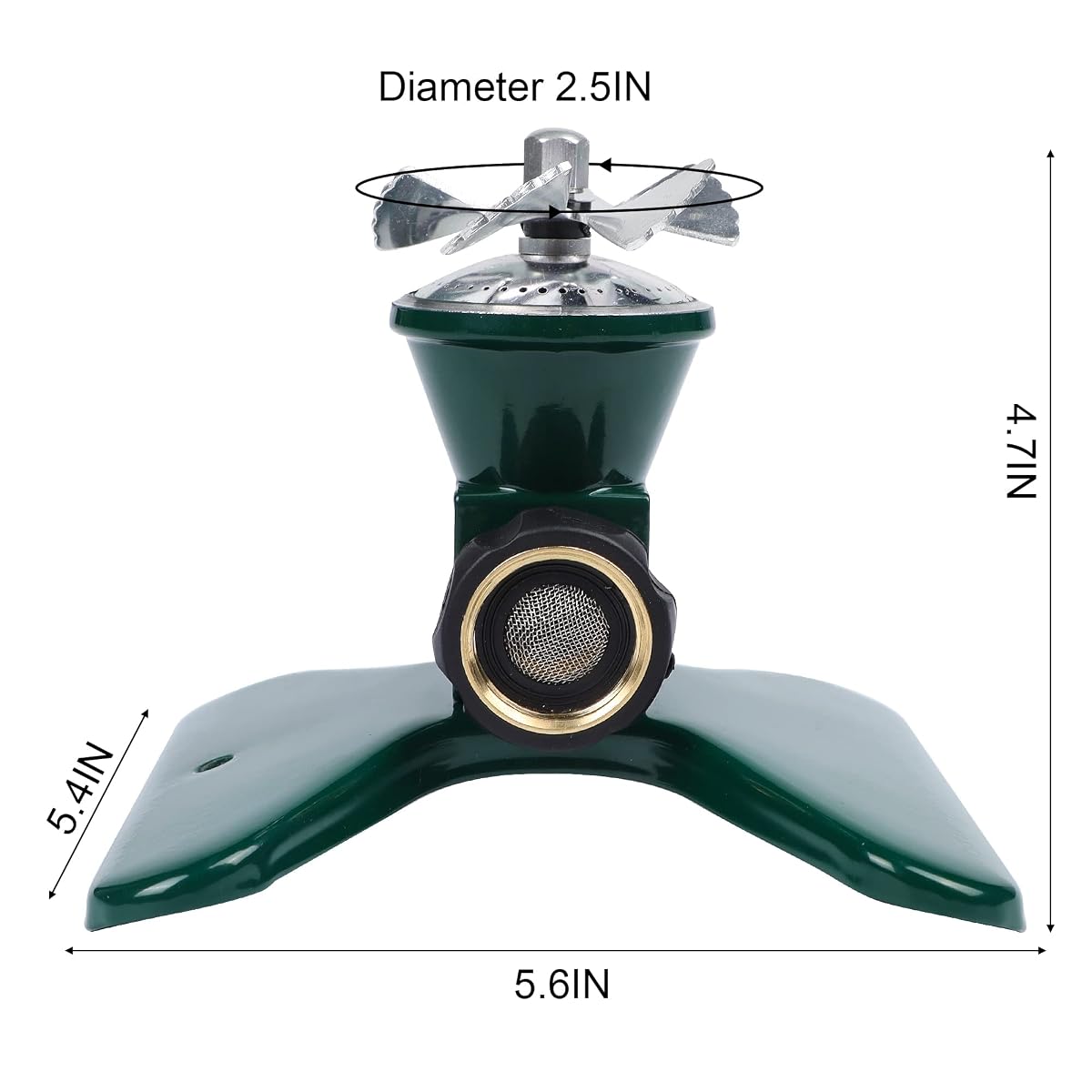 Biswing 2 Pack Lawn Sprinkler, Heavy Duty Metal Square Garden Sprinkler, 360 Degree Large Area Irrigation, Connectable Rotating Automatic Water Sprinklers for Yard Lawn Garden Watering - detail image 3