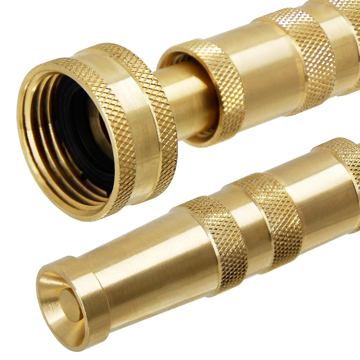 Biswing Brass Hose Nozzles, Heavy-Duty Brass Adjustable Twist Hose Nozzle, 2 Pack (4"), VI3432 - detail image 3