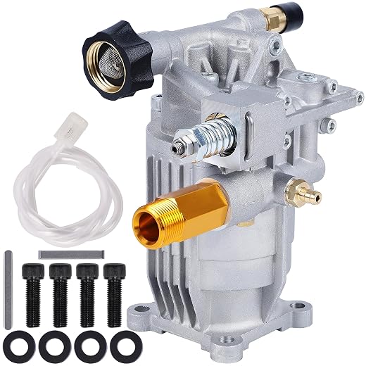 Biswing Pressure Washer Pump, 3/4" Shaft Horizontal Axial Plunger, 3400 PSI Max, 2.5 GPM, Replacement Pumps for Cold Water Gas Power Pressure Washer