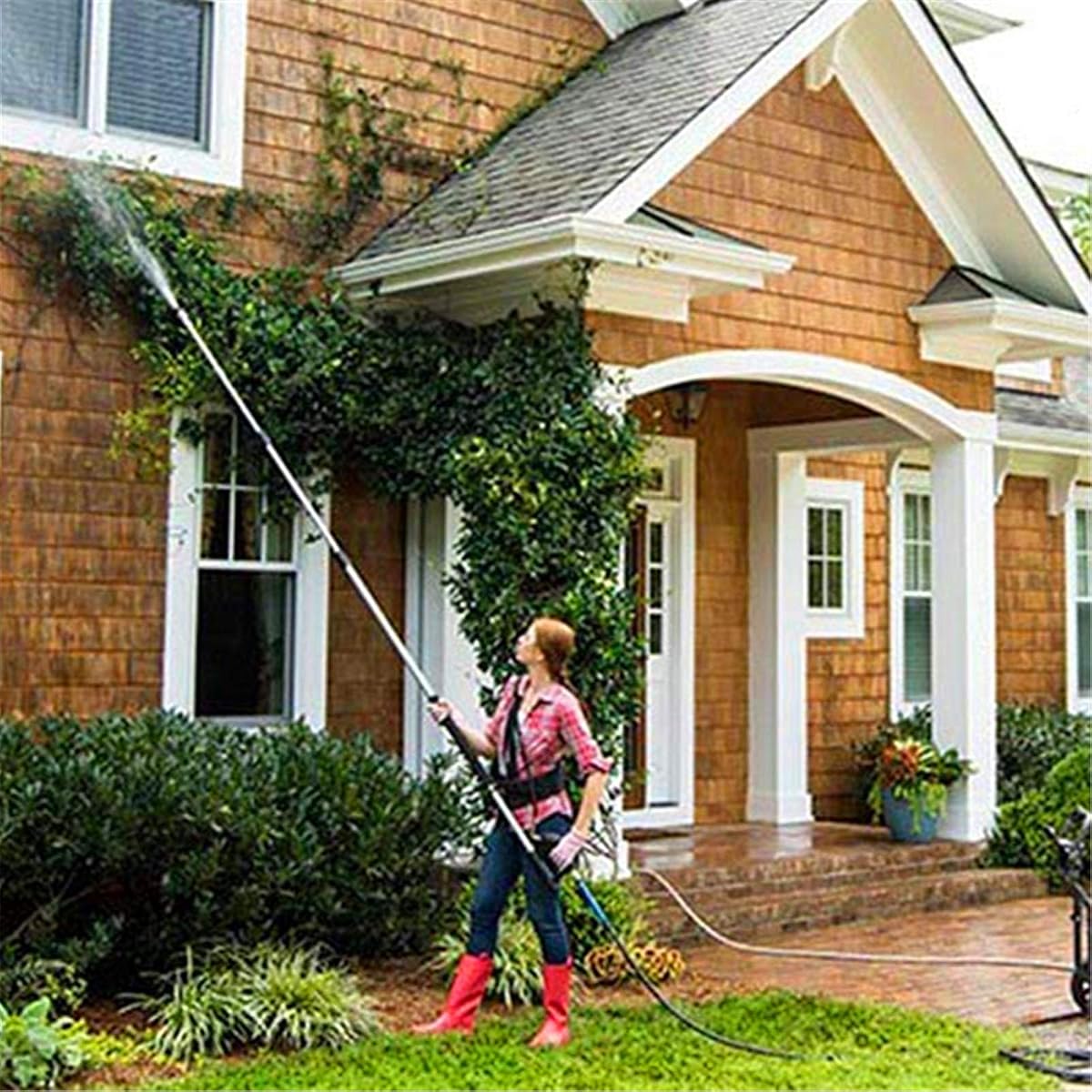 Biswing 18 FT Aluminum Commercial Grade Telescoping Pressure Washer Wand for Pressure Washers with Belt, Gutter Cleaner Attachments & 5 Nozzle Tips, 4000 PSI - imagem de detalhe 5