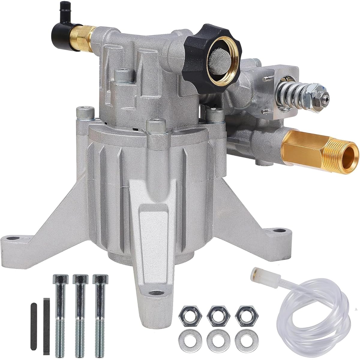 Biswing Pressure Washer Pump, 7/8" Shaft Vertical Plunger, 3400 PSI Max, 2.5 GPM, Replacement Pump for Gas Power Washer, Rear Facing Inlet/Outlet - imagem de detalhe 1